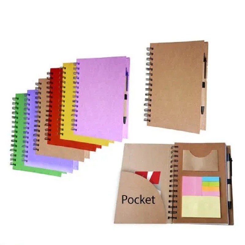 Eco-Friendly Wiro Note Pad With Sticky Note