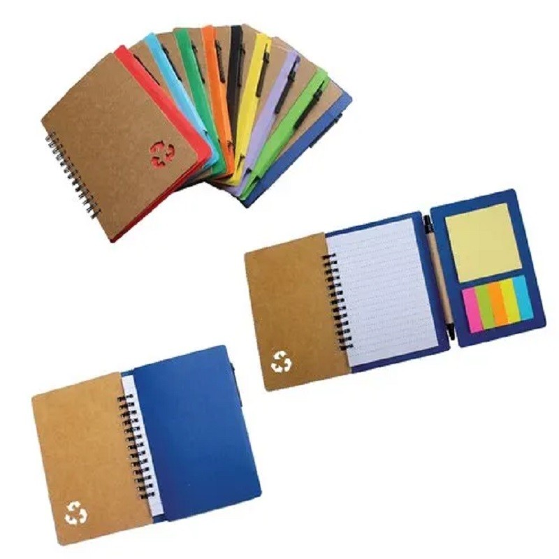 three fold wiro sticky note pad & pen