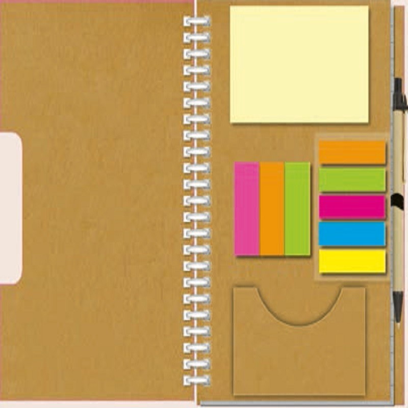 Eco-Friendly Wiro Note Pad With MULIPLE Sticky Note