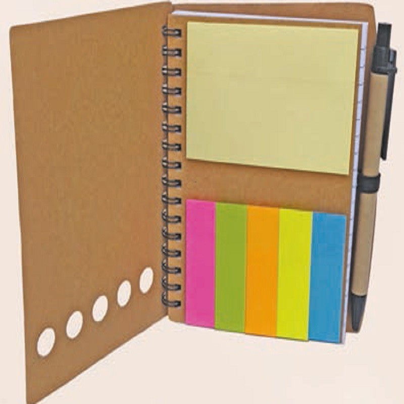 Eco-Friendly Wiro Note Pad With Sticky Note