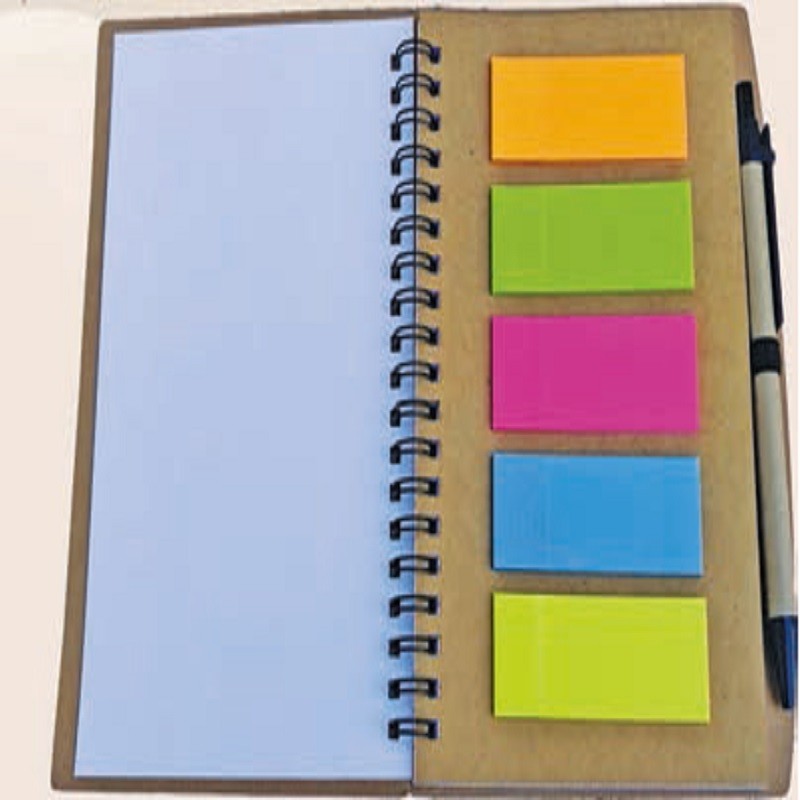 Eco-Friendly Wiro Note Pad With Sticky Note