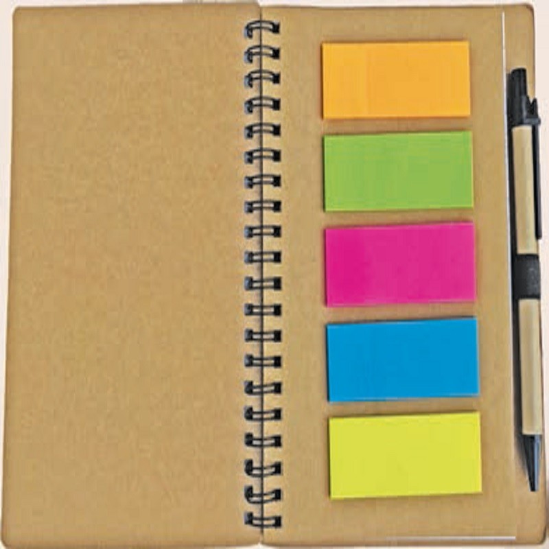 Eco-Friendly Wiro Note Pad With Sticky Note