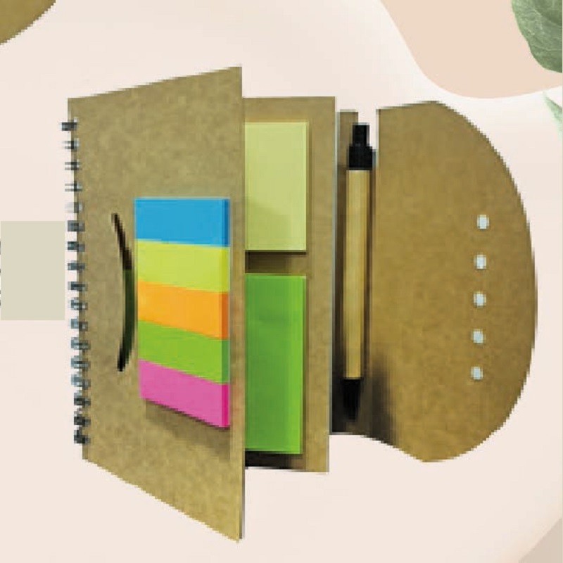 Eco-Friendly Wiro Note Pad With Sticky Note