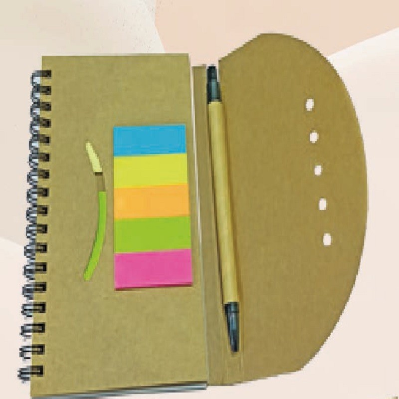 Eco-Friendly Wiro Note Pad With Sticky Note