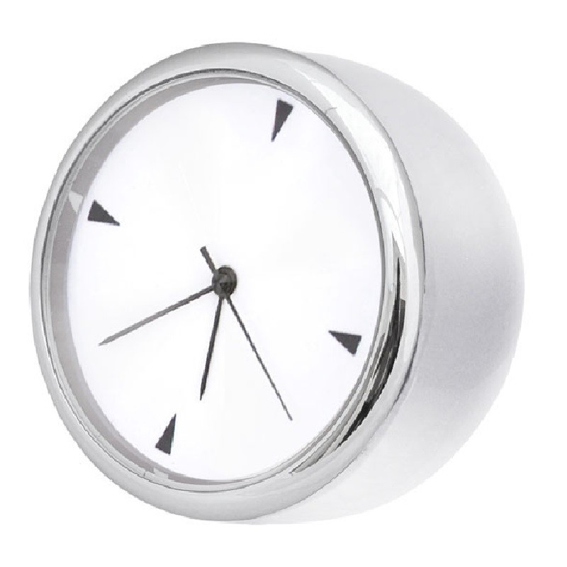 The metal half round shape clock with Gold & Silver