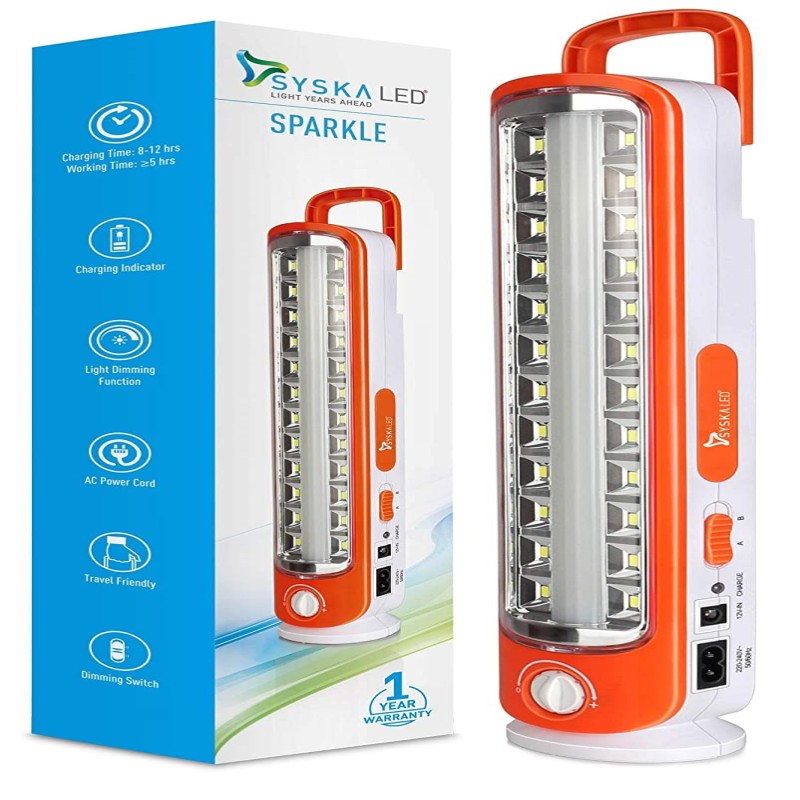 Syska Sparkle Rechargeable Emergency LED Lantern 12W