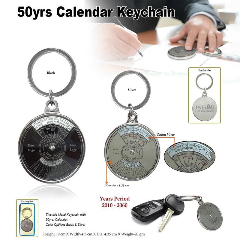 50 Years Calendar Keychain