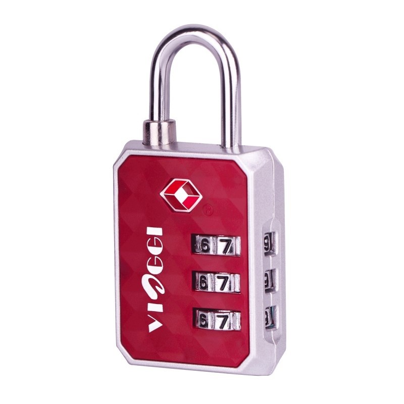 3 Dial Travel Sentry Approved Security Luggage Resettable Combination Number Padlock - Maroon