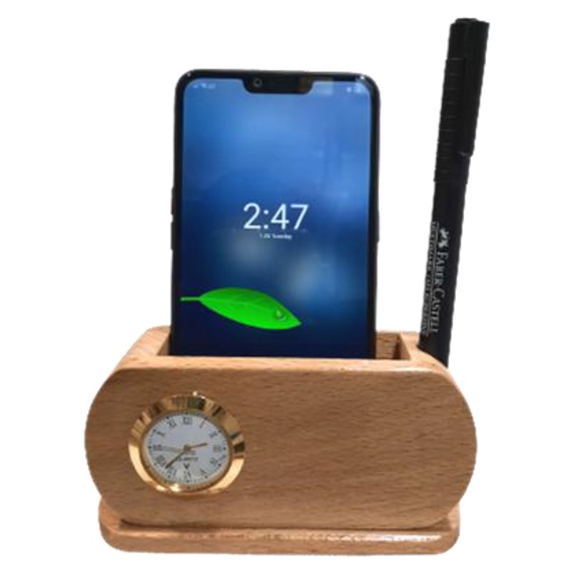 Wooden Table Top Pen Holder