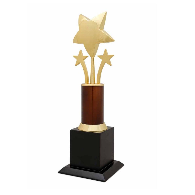 Three star fountain trophy